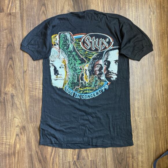 Fantasy VTG 1979 Styx US Tour Wizard T-Shirt Single Stitch L Rare Band Tee ‘79 - Picture 4 of 11